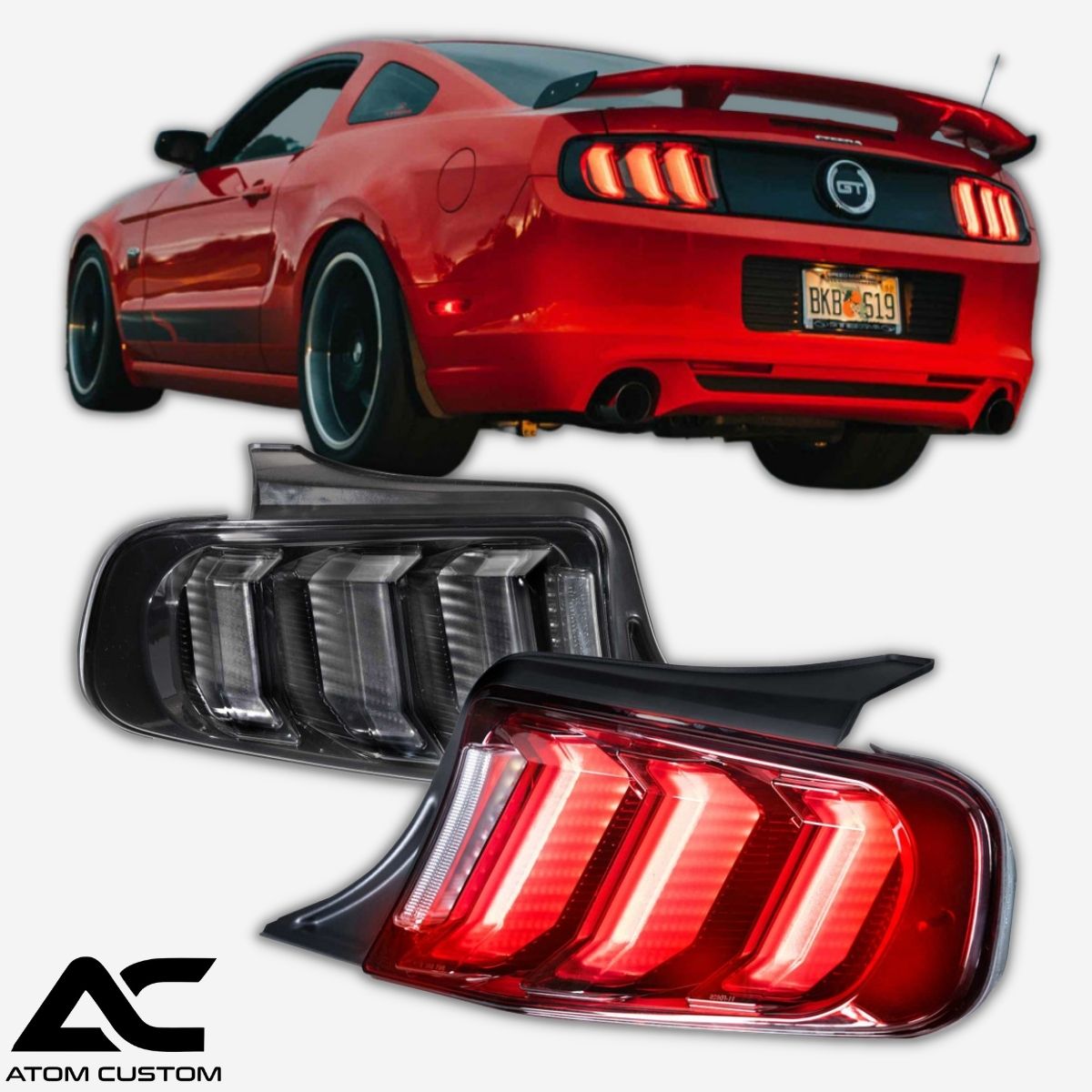 Micas Traseras Ahumadas Led Mustang Atom Custom