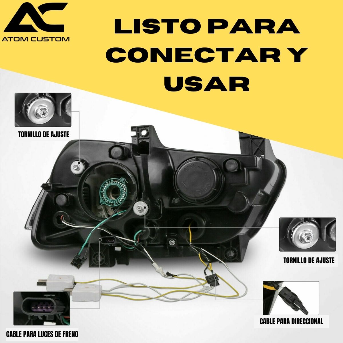 Luces Delanteras Con Tubo De Luz Led C Y Proyector Charger