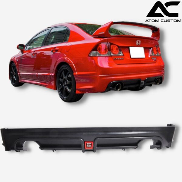 Lip Trasero Difusor Con Luz Stop LED Estilo Mugen Civic 2006 2011